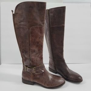 Marc Fisher Aysha Round Toe Knee High Leather Boots 6.5
